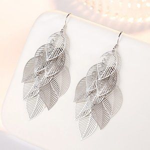 Jewelry - NEW 925 Sterling Silver Leaf Drop Earrings Jewelry - NEW 925 Sterling Silver Leaf Drop Earrings